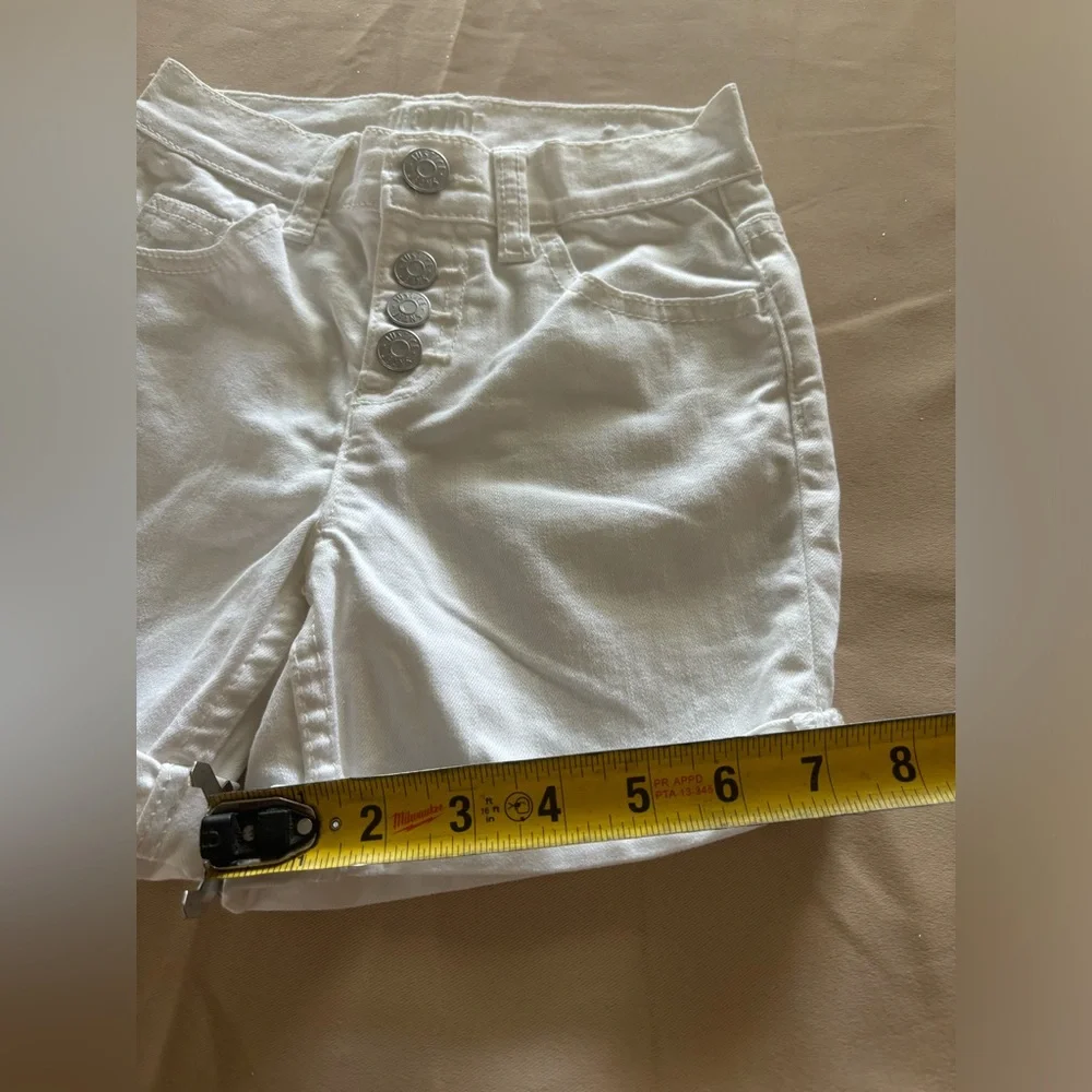 Justice‎ White Denim Shorts Casual Summer Style Size 10 Slim